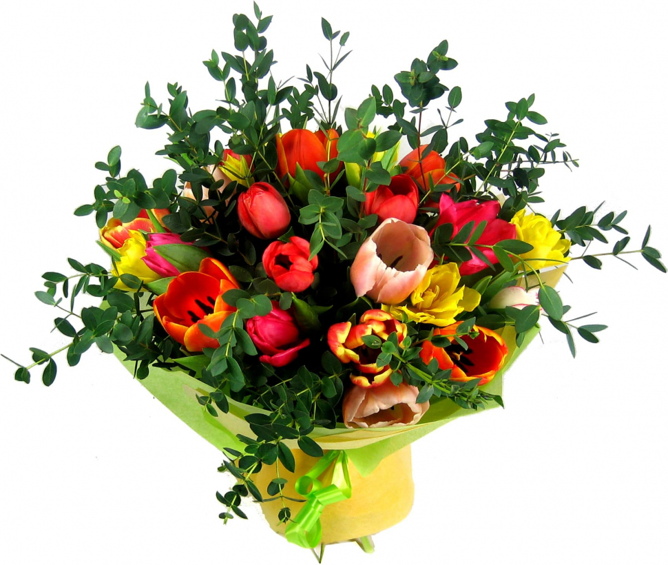 из ярких тюльпанов Букет «Тропики»